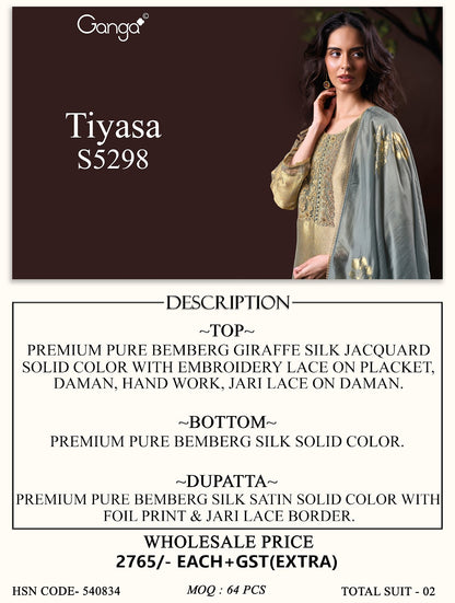 Tiyasa S5298 Ganga Giraffe Silk Pant Style Suits Wholesale Price