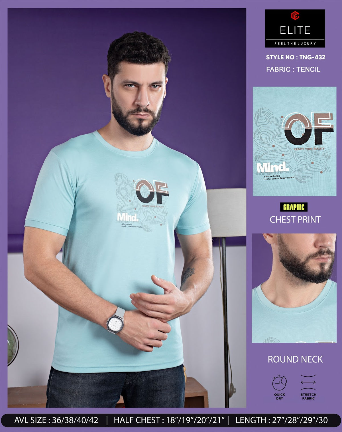 Tng 432 Hd Print Elite Imported Mens Tshirts Wholesaler Gujarat