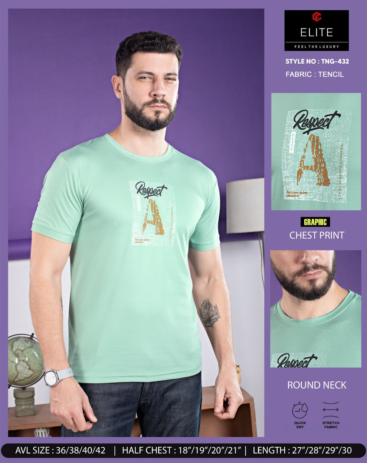 Tng 432 Hd Print Elite Imported Mens Tshirts Wholesaler Gujarat