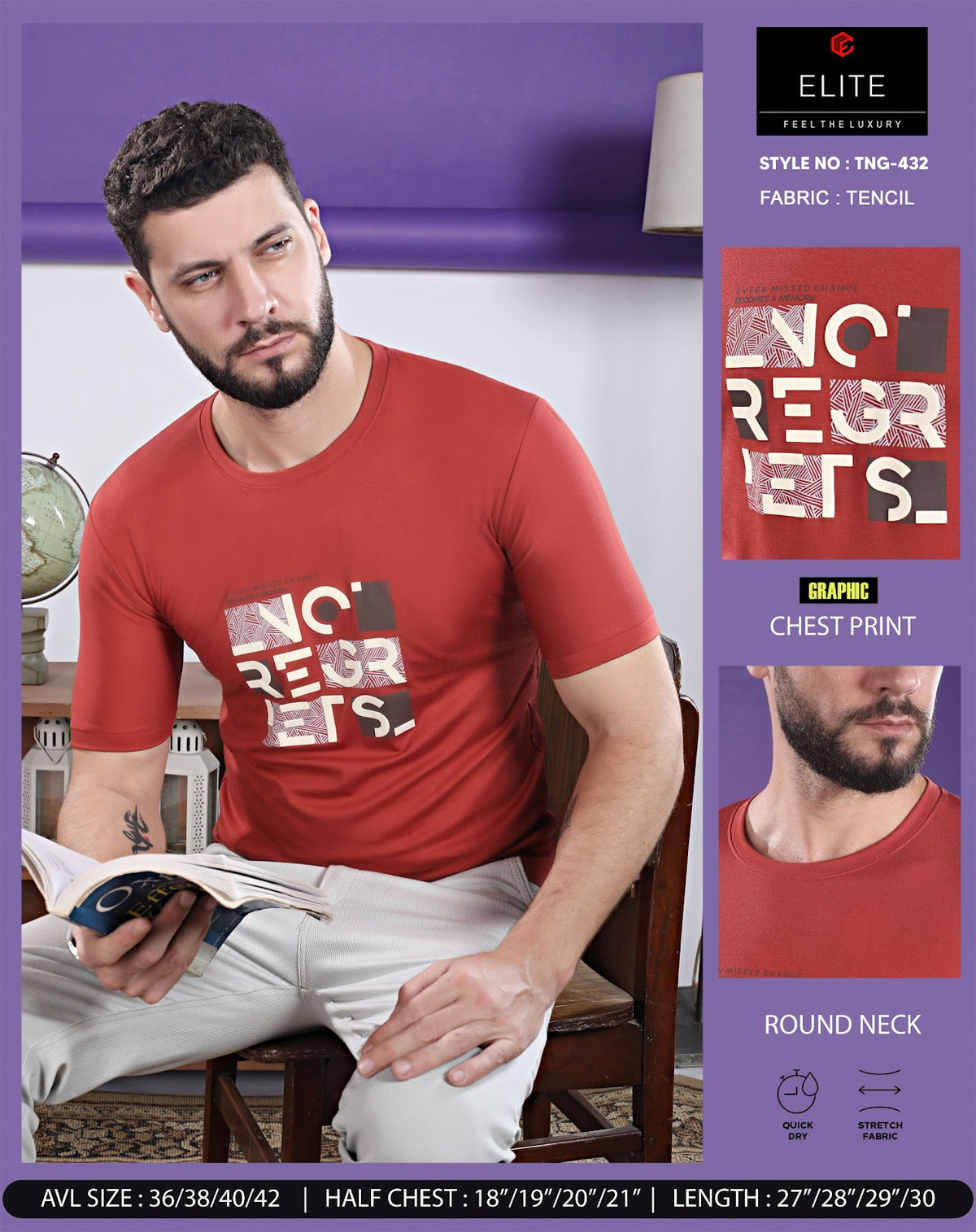 Tng 432 Hd Print Elite Imported Mens Tshirts Wholesaler Gujarat