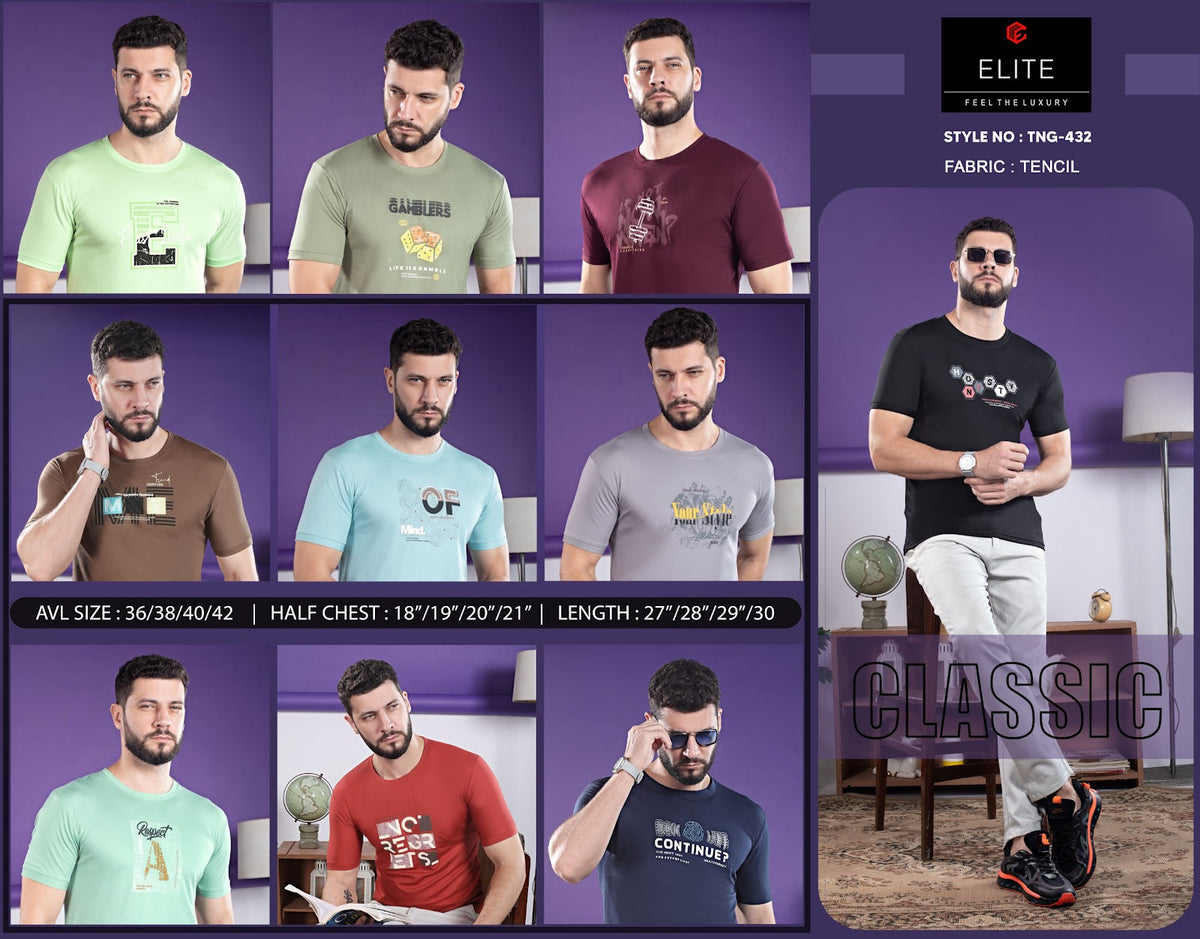 Tng 432 Hd Print Elite Imported Mens Tshirts Wholesaler Gujarat