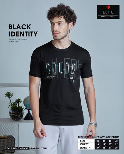 Tng 442 Only Black Elite Tencil Mens Tshirts Wholesale