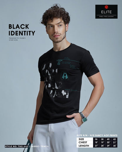Tng 442 Only Black Elite Tencil Mens Tshirts Wholesale