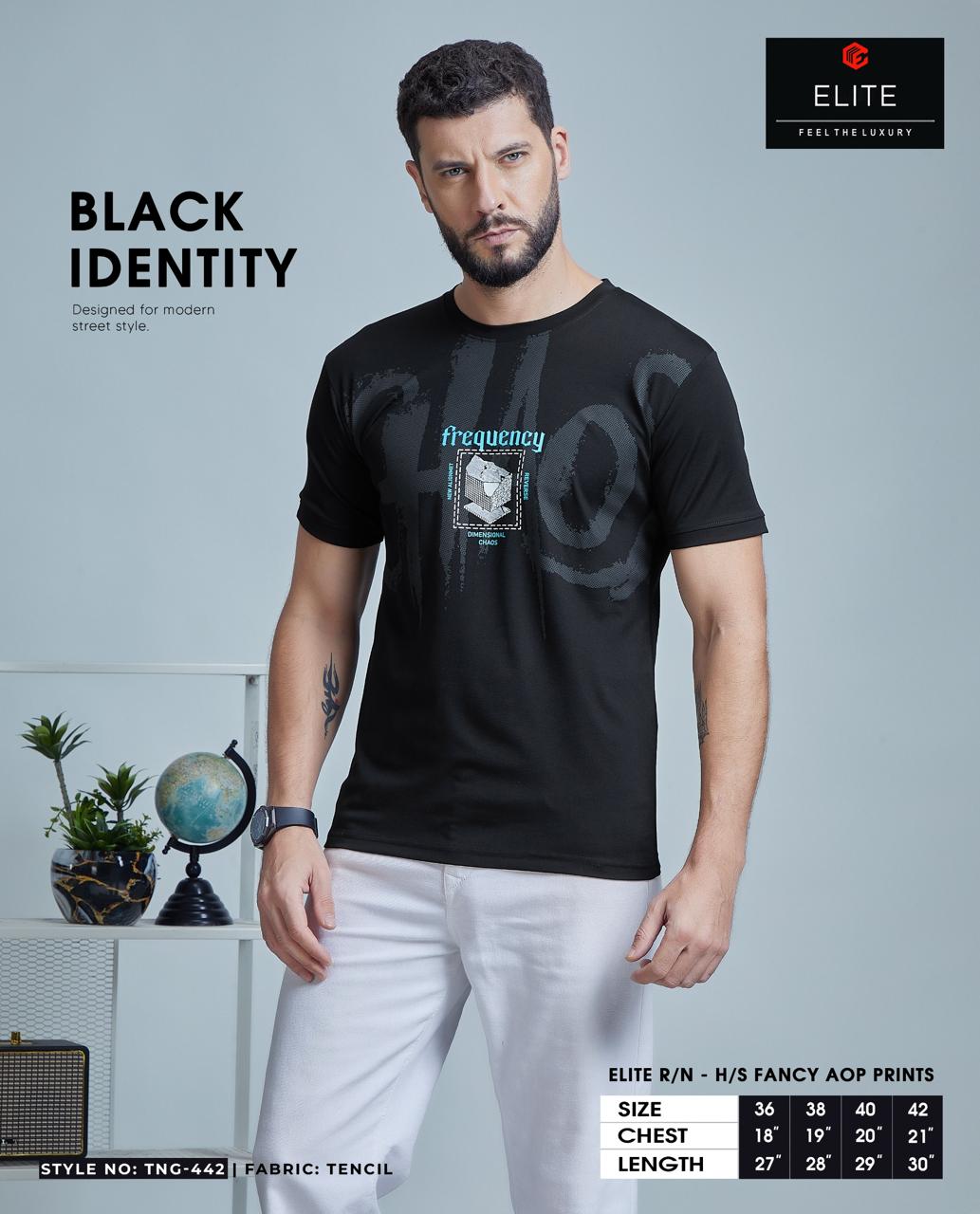 Tng 442 Only Black Elite Tencil Mens Tshirts Wholesale