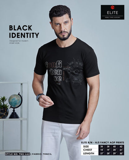 Tng 442 Only Black Elite Tencil Mens Tshirts Wholesale