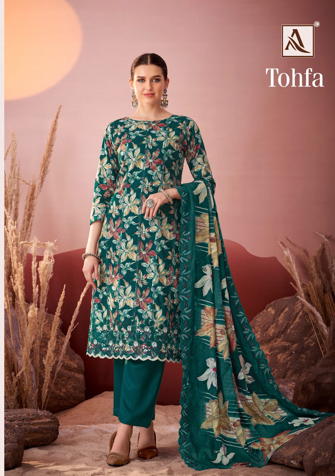 Tohfa Alok Cambric Karachi Salwar Suits Wholesale Rate