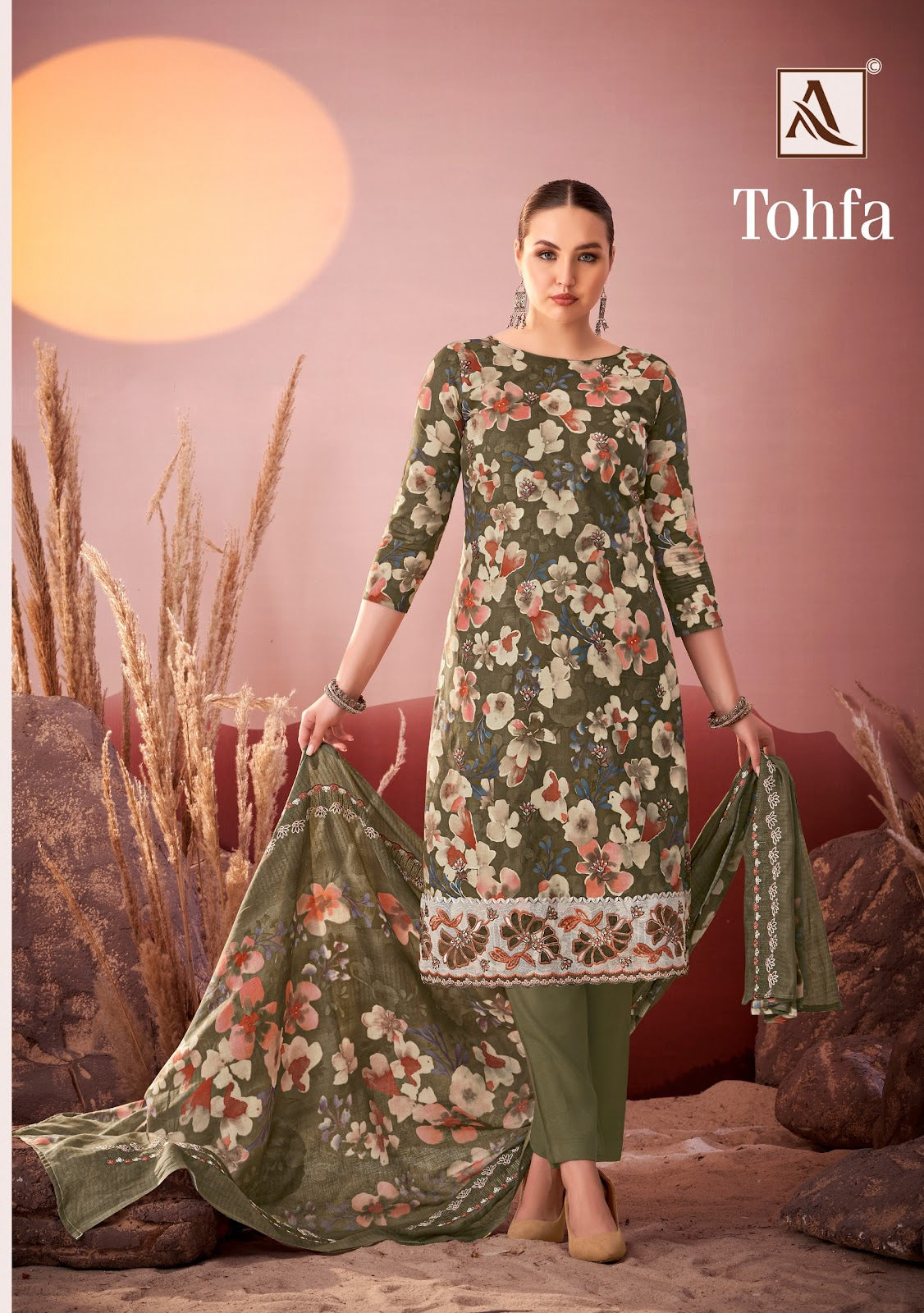 Tohfa Alok Cambric Karachi Salwar Suits Wholesale Rate