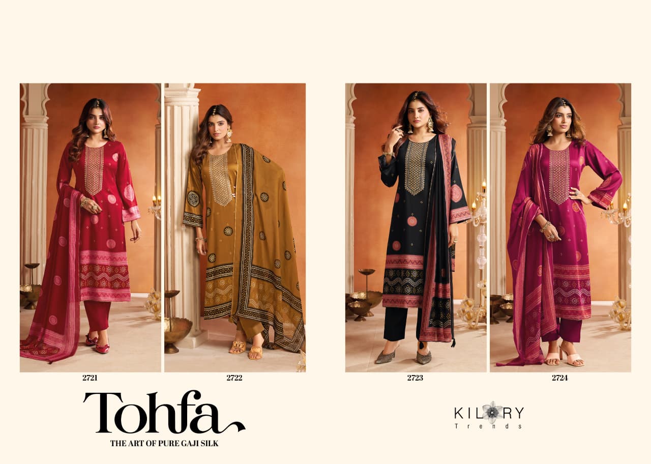 Tohfa Kilory Gaji Silk Pant Style Suits Wholesaler Gujarat