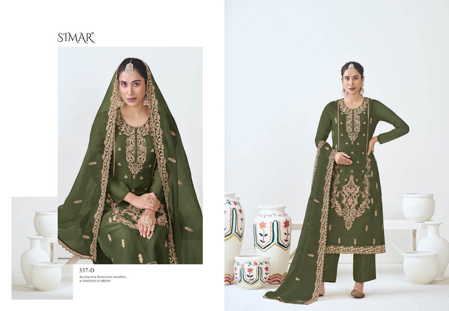 Tohfa Simar Organza Jacquard Pant Style Suits Supplier