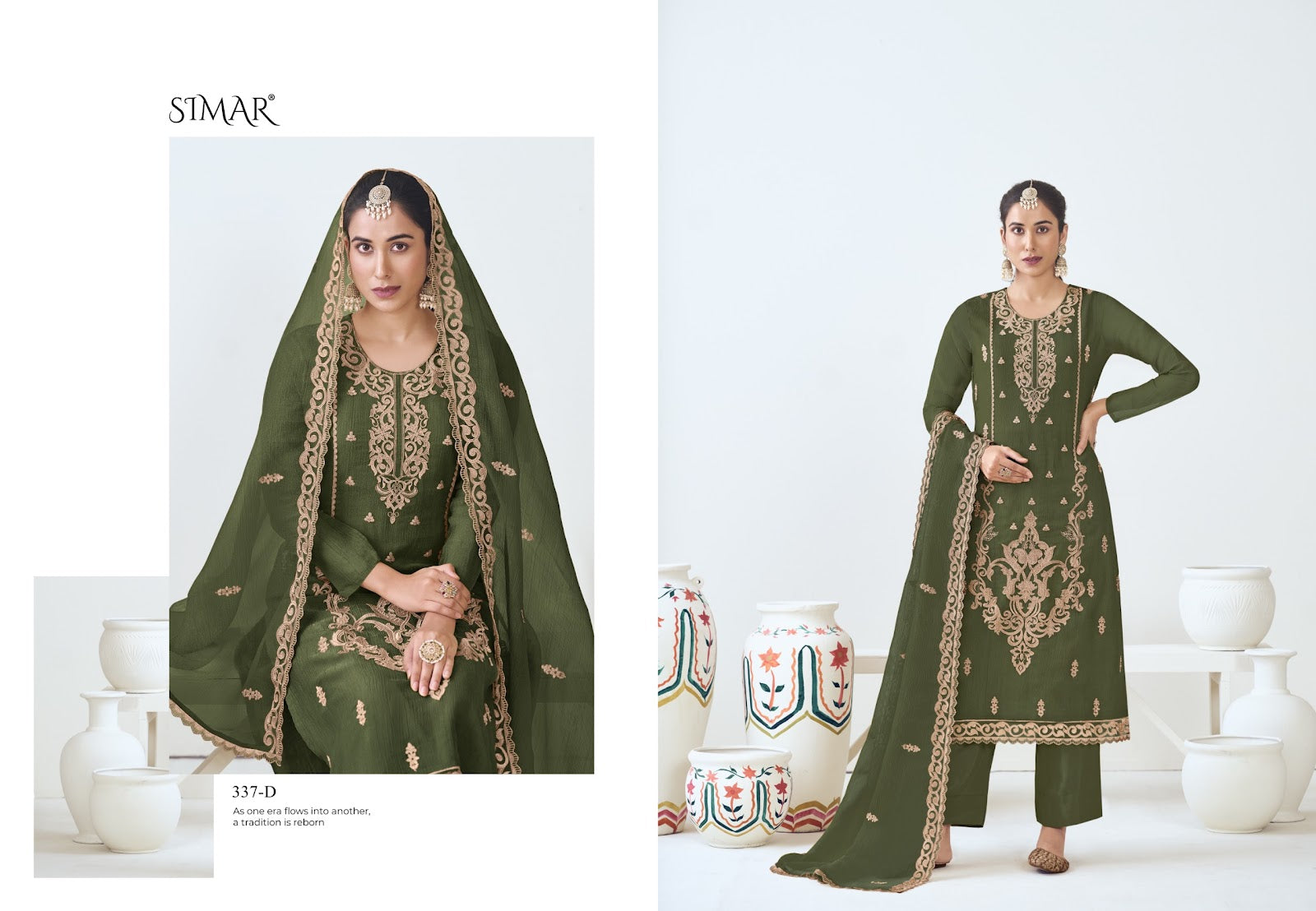 Tohfa Simar Organza Jacquard Pant Style Suits Supplier