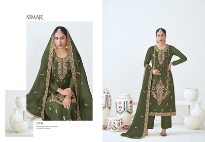 Tohfa Simar Organza Jacquard Pant Style Suits Supplier