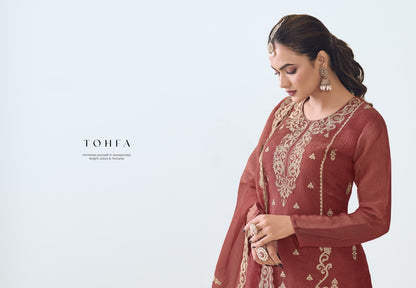 Tohfa Simar Organza Jacquard Pant Style Suits Supplier