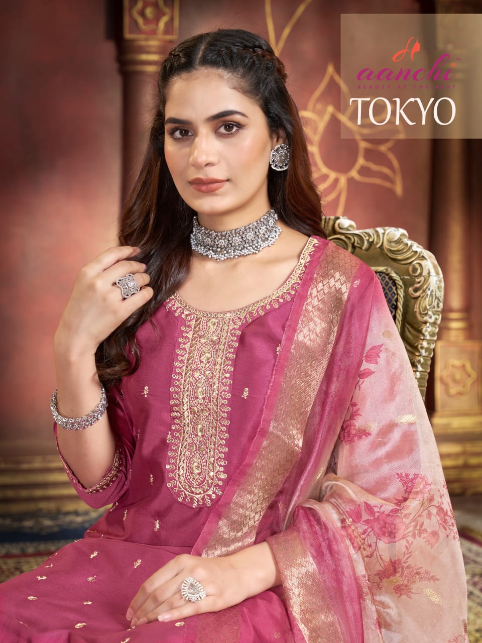 Tokyo Aanchi Silk Readymade Pant Style Suits Wholesale