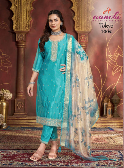 Tokyo Aanchi Silk Readymade Pant Style Suits Wholesale