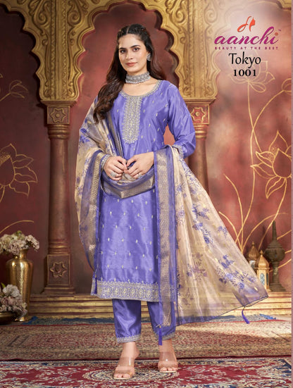 Tokyo Aanchi Silk Readymade Pant Style Suits Wholesale