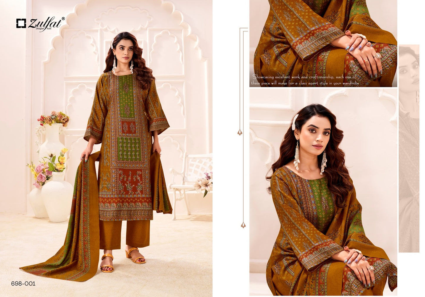 Toosh Zulfat Designer Pashmina Suits Wholesale Price