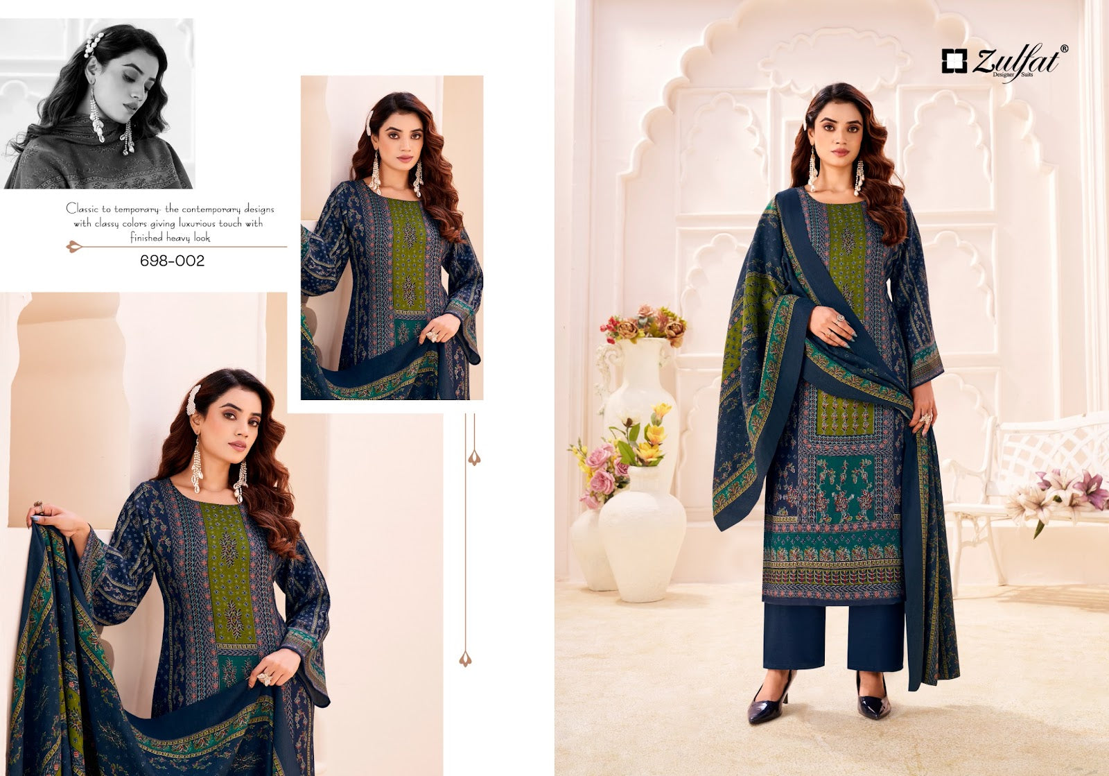 Toosh Zulfat Designer Pashmina Suits Wholesale Price
