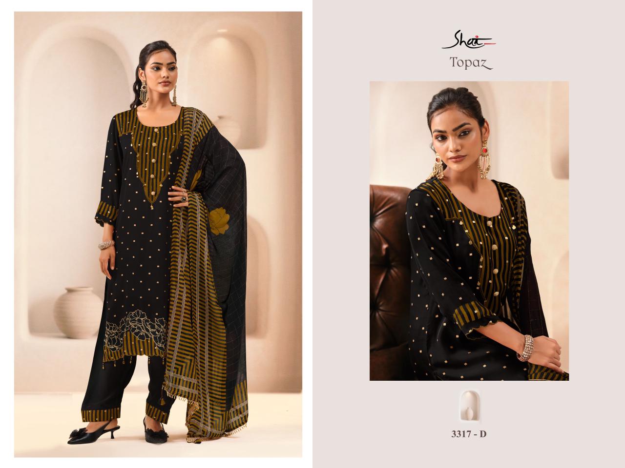 Topaz Jay Vijay Shai Satin Silk Pant Style Suits Wholesaler Ahmedabad
