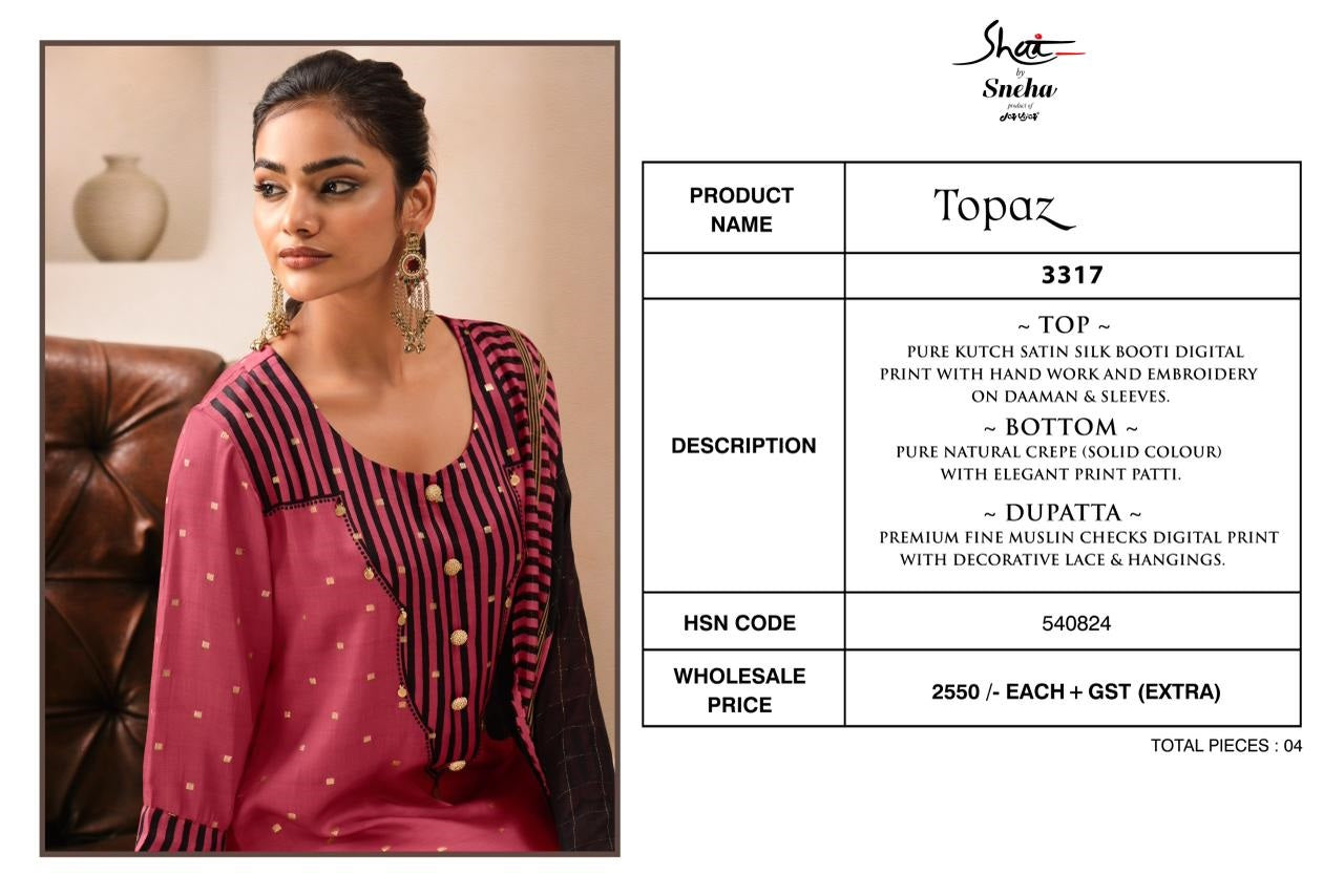 Topaz Jay Vijay Shai Satin Silk Pant Style Suits Wholesaler Ahmedabad