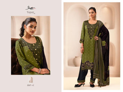 Topaz Jay Vijay Shai Satin Silk Pant Style Suits Wholesaler Ahmedabad