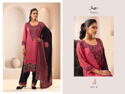 Topaz Jay Vijay Shai Satin Silk Pant Style Suits Wholesaler Ahmedabad