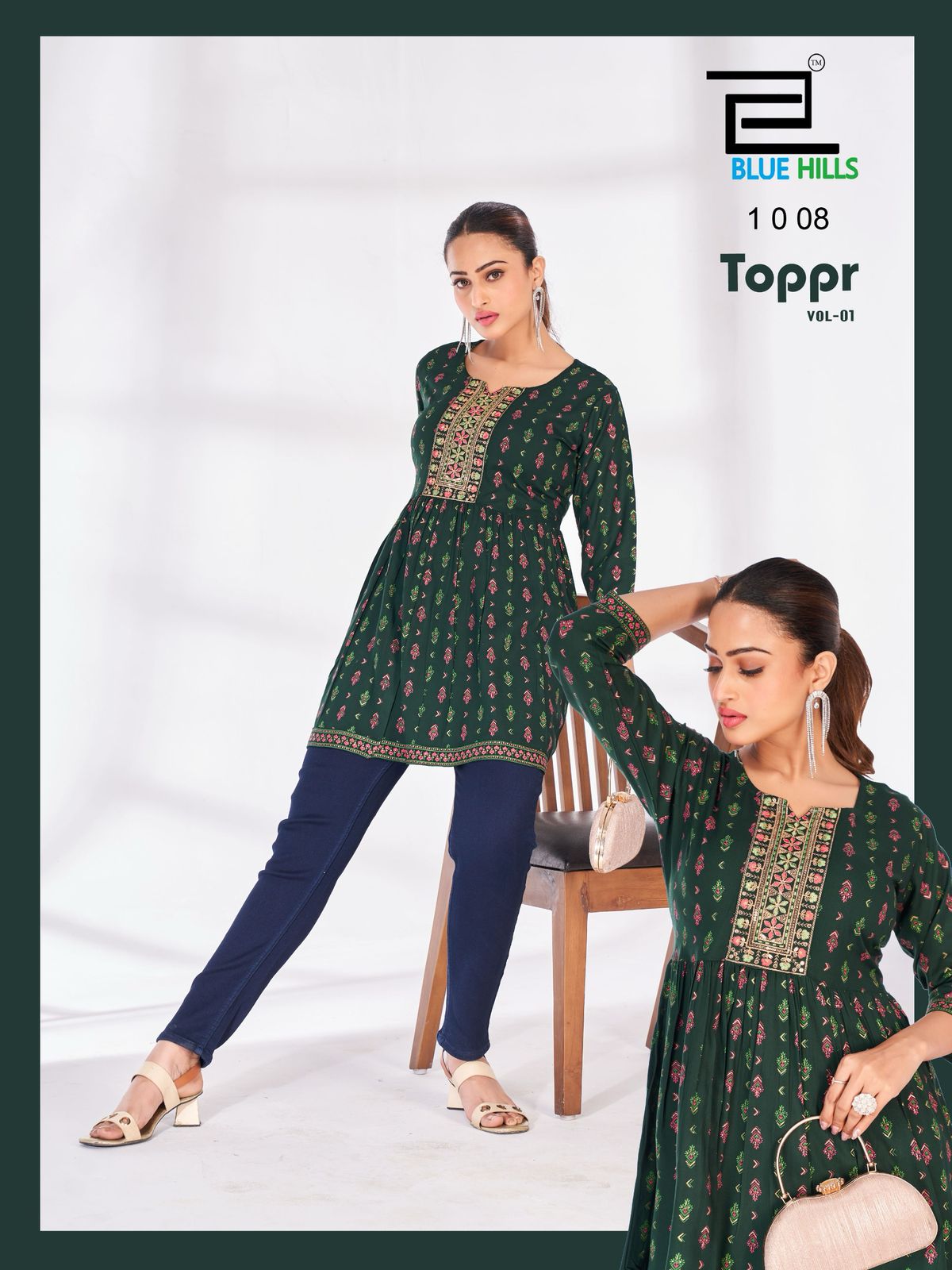 Toppr Vol 1 Blue Hills Rayon Short Kurtis Manufacturer