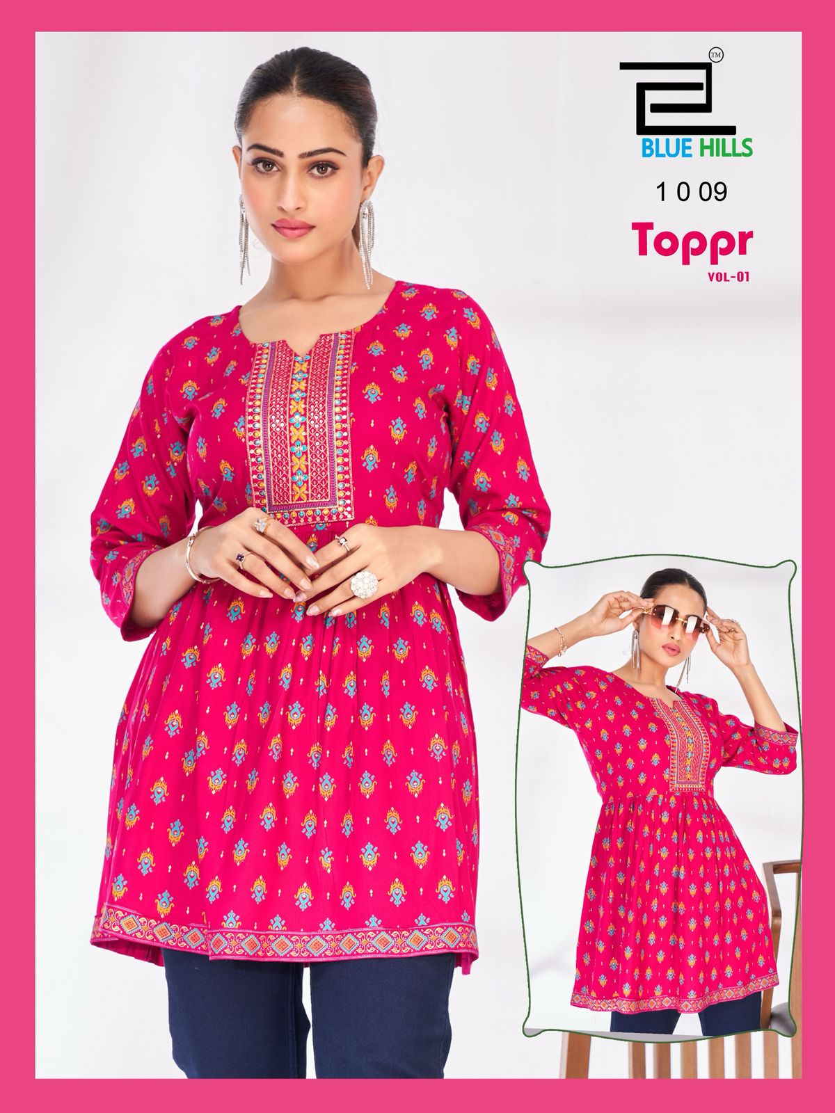 Toppr Vol 1 Blue Hills Rayon Short Kurtis Manufacturer