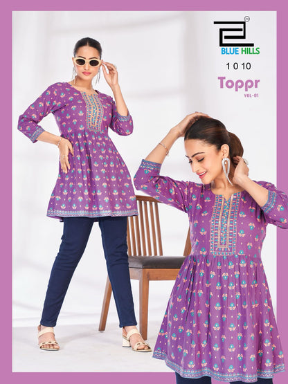 Toppr Vol 1 Blue Hills Rayon Short Kurtis Manufacturer