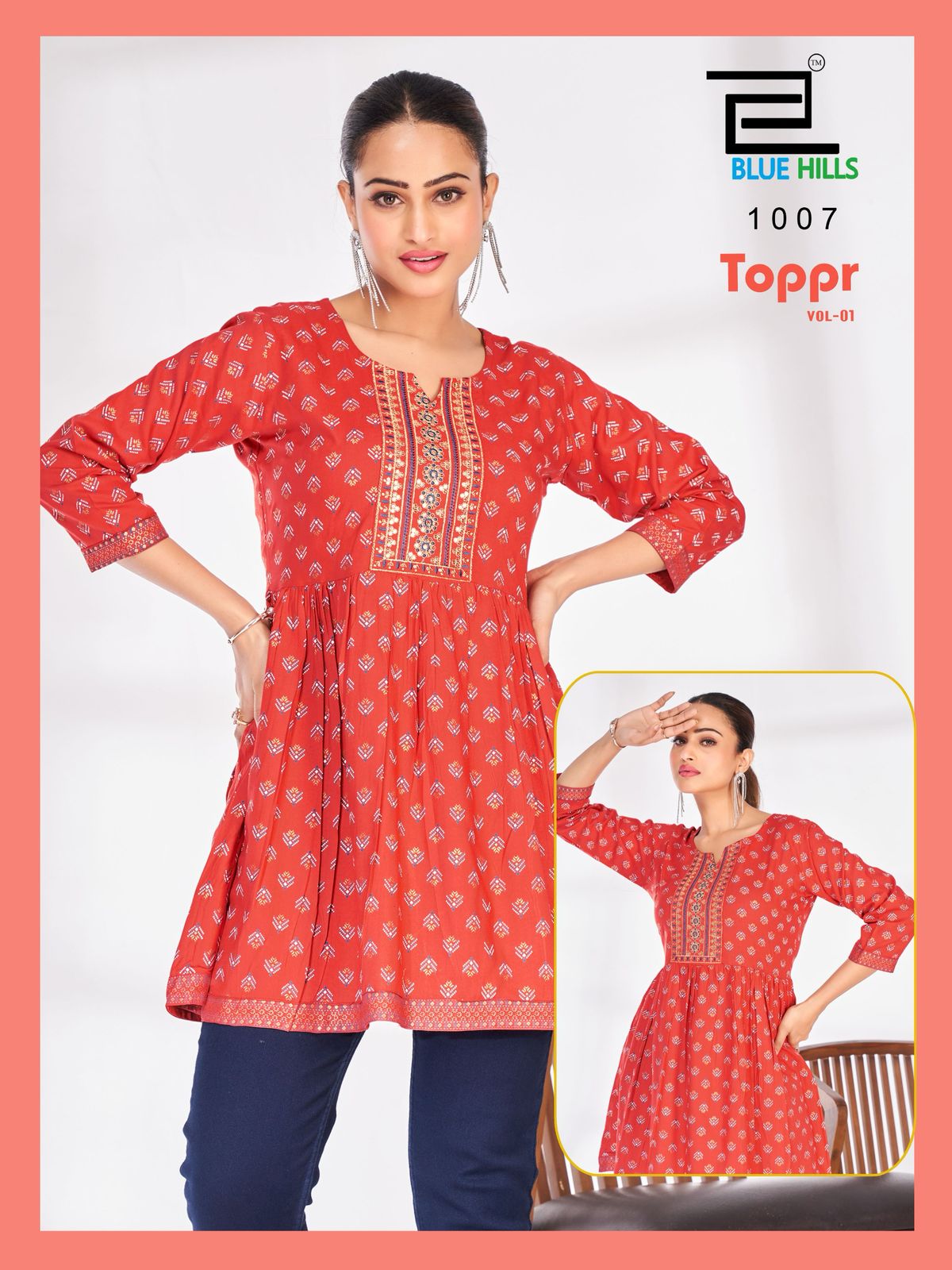 Toppr Vol 1 Blue Hills Rayon Short Kurtis Manufacturer