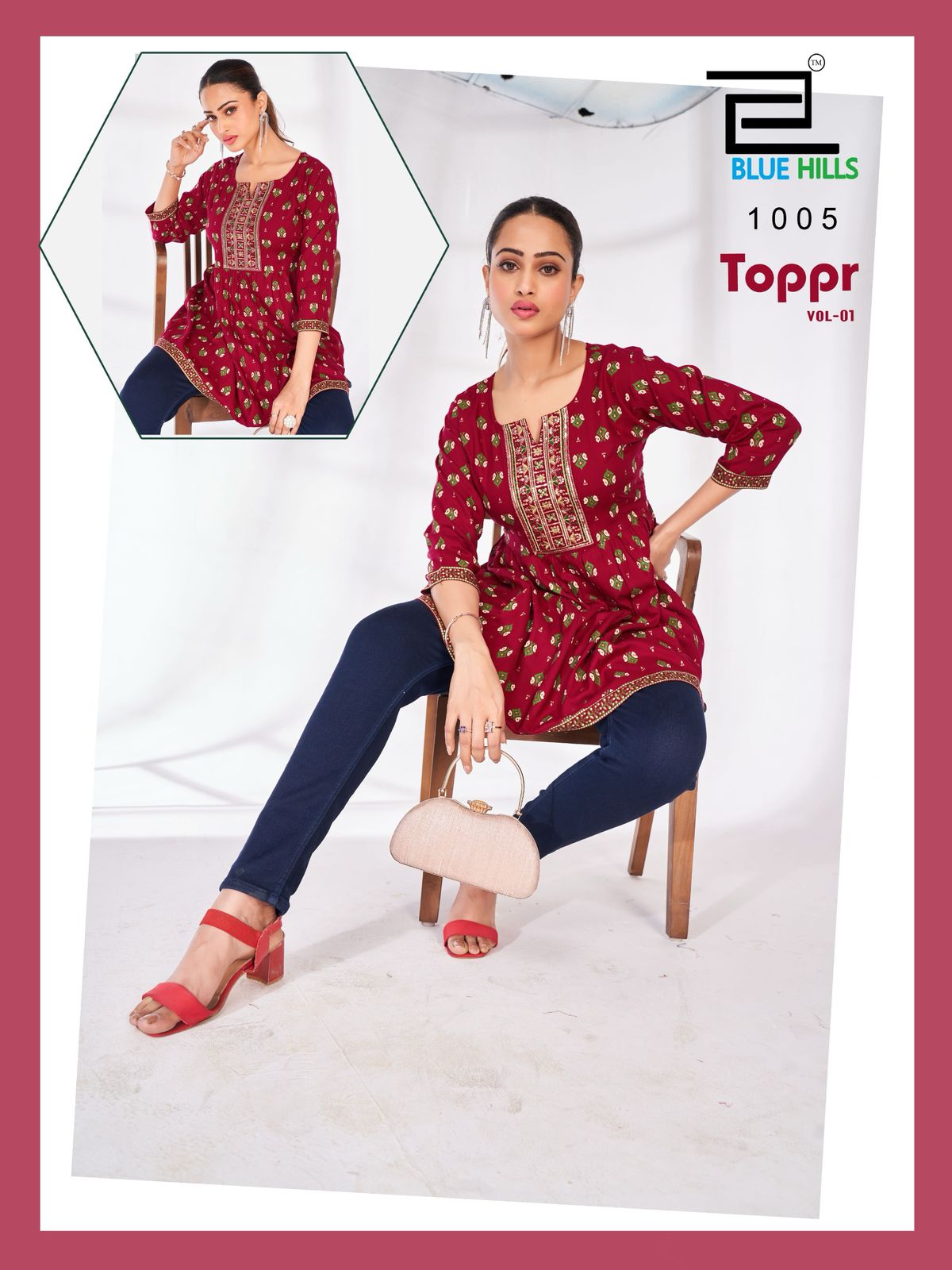 Toppr Vol 1 Blue Hills Rayon Short Kurtis Manufacturer