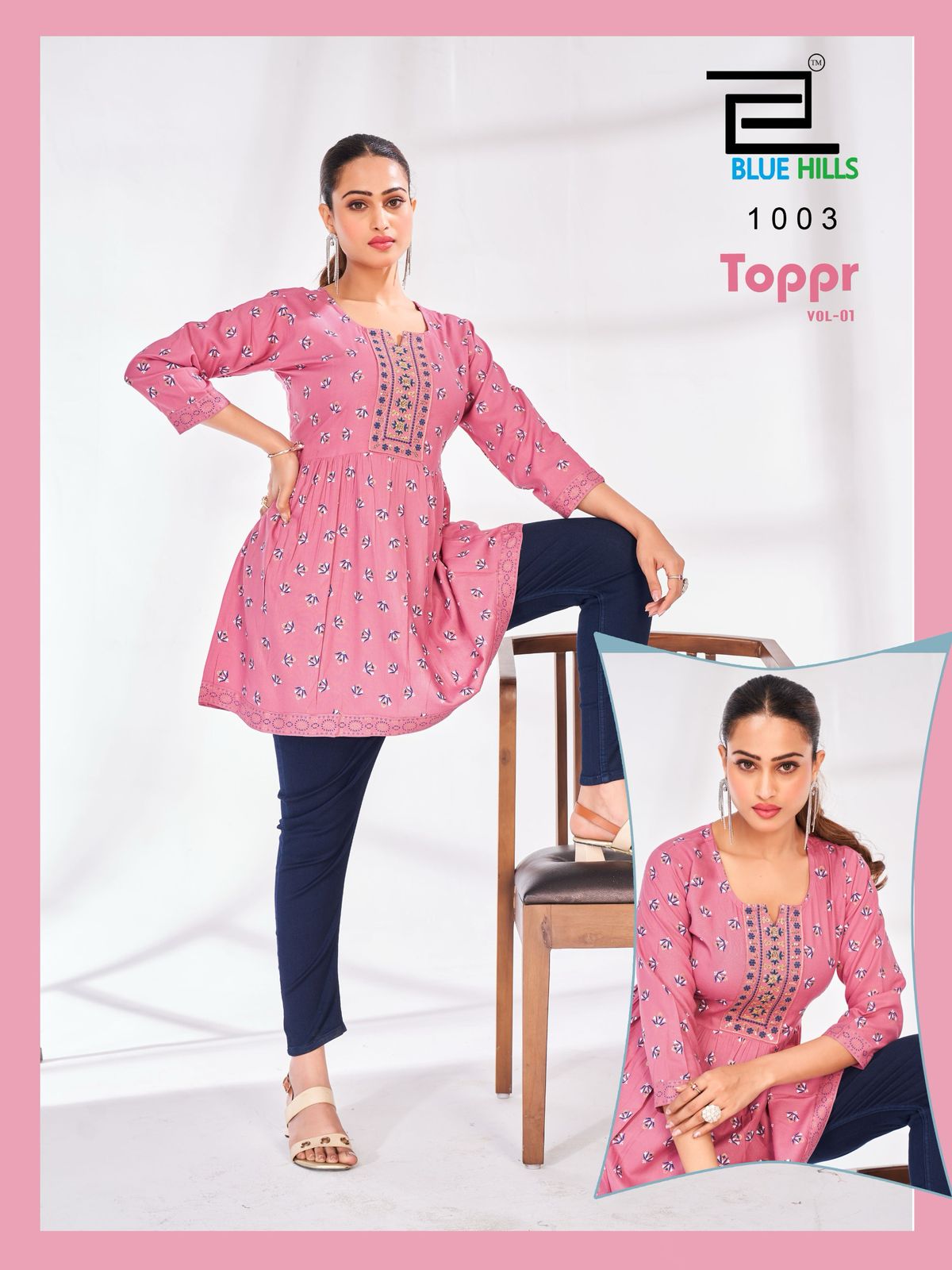 Toppr Vol 1 Blue Hills Rayon Short Kurtis Manufacturer