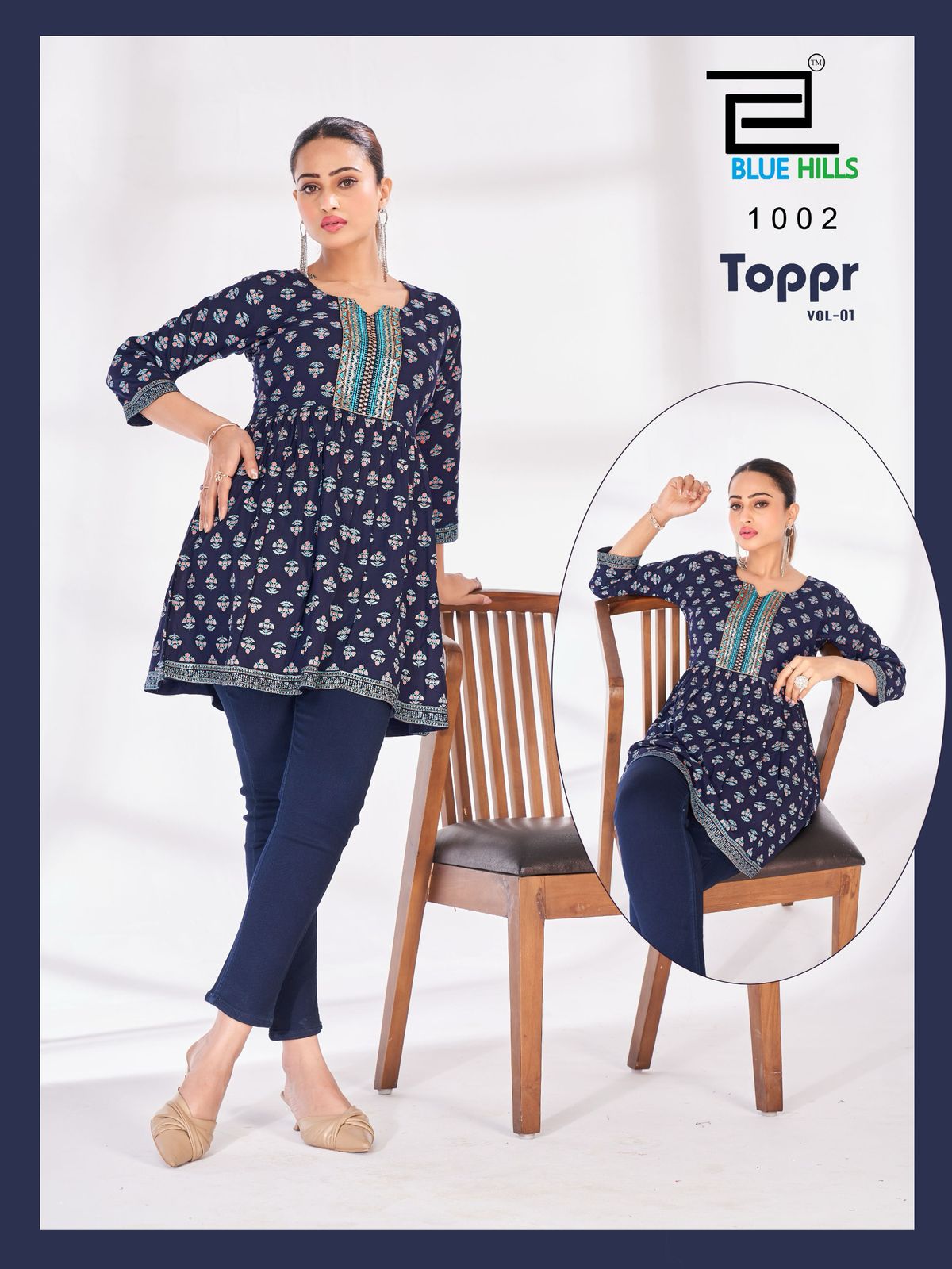 Toppr Vol 1 Blue Hills Rayon Short Kurtis Manufacturer