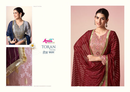 Toran 2139Abcd Avon Trendz Kanjivaram Pant Style Suits Manufacturer Gujarat