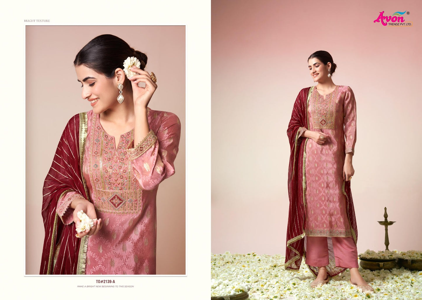 Toran 2139Abcd Avon Trendz Kanjivaram Pant Style Suits Manufacturer Gujarat