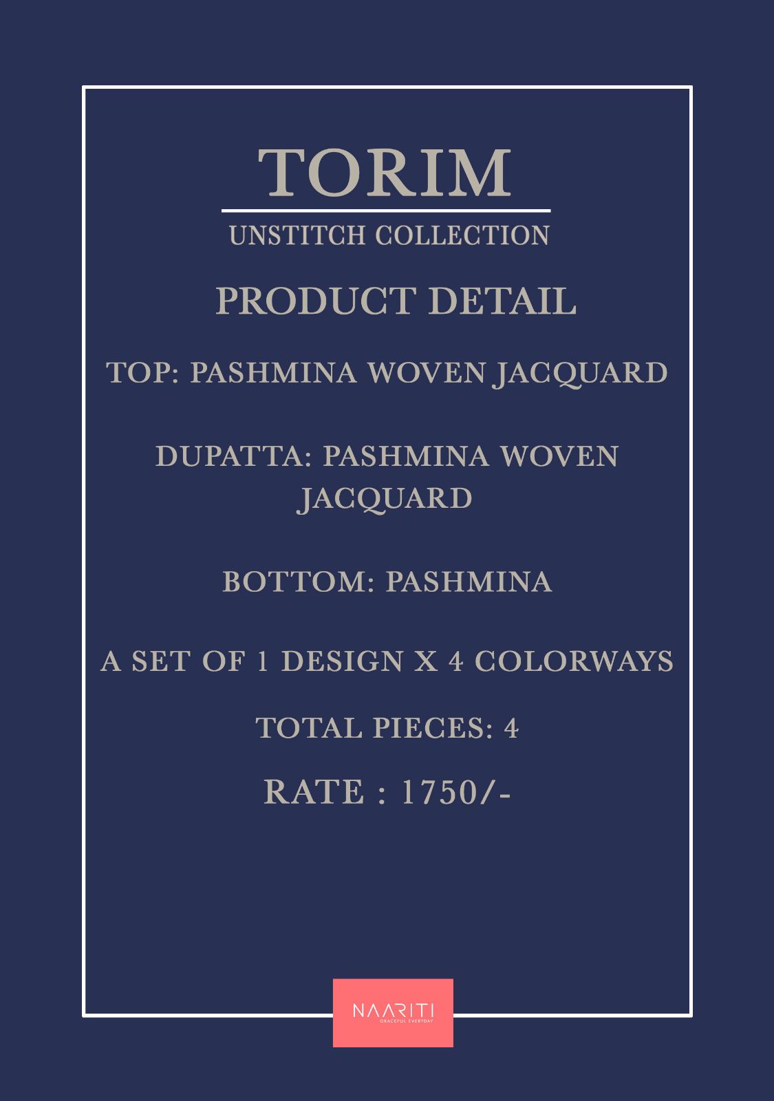 Torim Naariti Pashmina Suits Wholesaler Ahmedabad