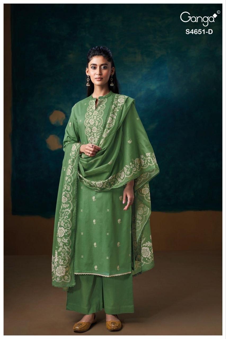Tosha 4651 Ganga Cotton Pant Style Suits Manufacturer India