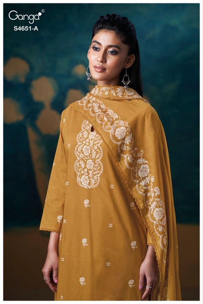 Tosha 4651 Ganga Cotton Pant Style Suits Manufacturer India