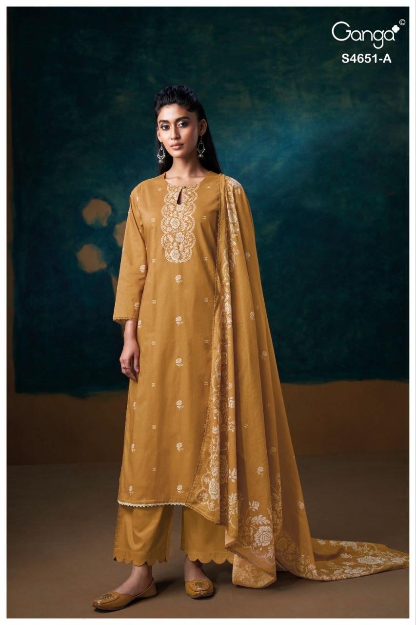 Tosha 4651 Ganga Cotton Pant Style Suits Manufacturer India