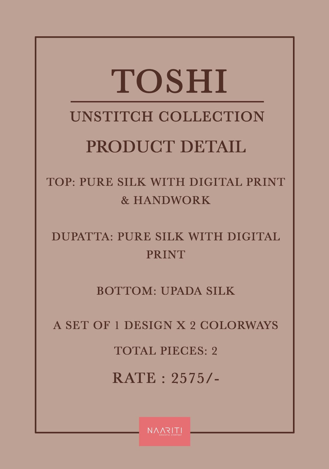 Toshi Naariti Pant Style Suits Manufacturer Ahmedabad