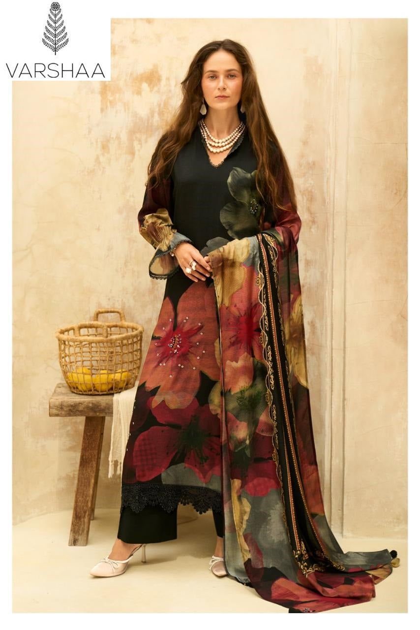Touch Of Gold Varshaa Viscose Muslin Plazzo Style Suits Wholesale Rate