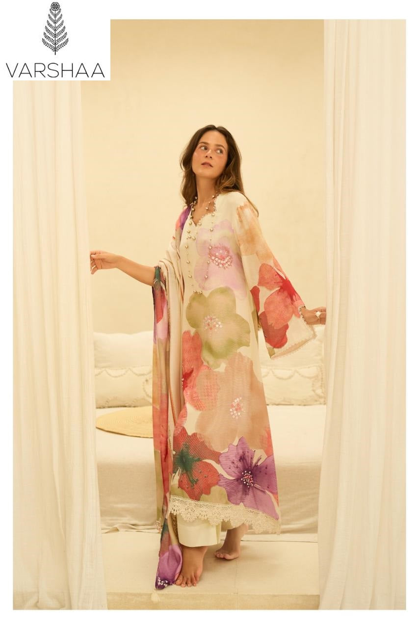 Touch Of Gold Varshaa Viscose Muslin Plazzo Style Suits Wholesale Rate