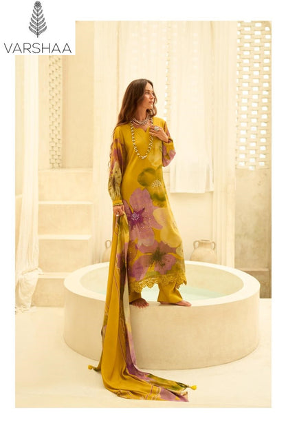 Touch Of Gold Varshaa Viscose Muslin Plazzo Style Suits Wholesale Rate