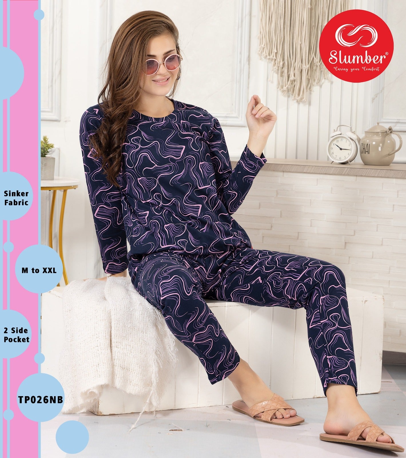 Tp026 Slumber Sinker Full Sleeve Night Suits Wholesaler India