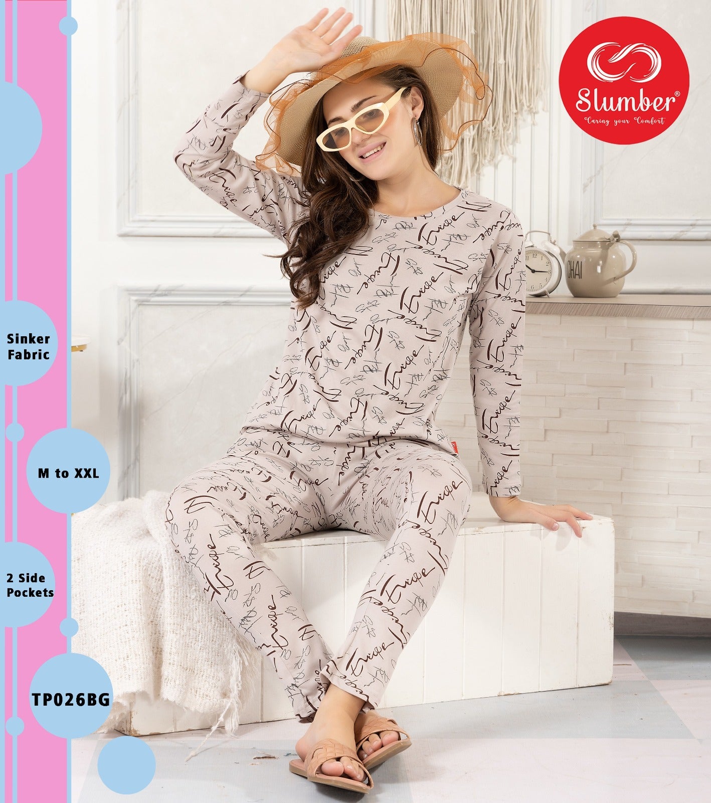 Tp026 Slumber Sinker Full Sleeve Night Suits Wholesaler India