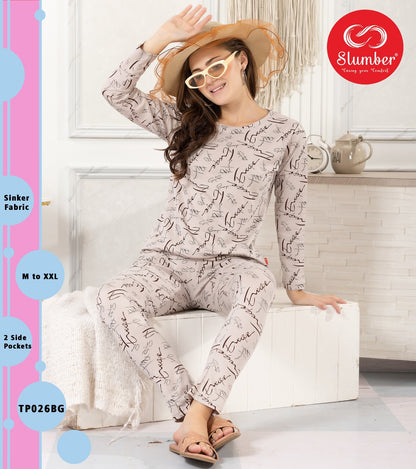 Tp026 Slumber Sinker Full Sleeve Night Suits Wholesaler India