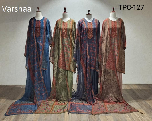 Tpc 127 Bohemian Ethnic Varshaa Banarasi Plazzo Style Suits Exporter Gujarat