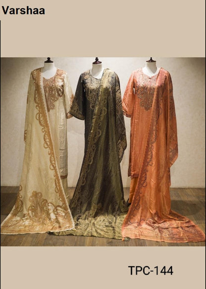 Tpc 144 Varshaa Viscose Muslin Plazzo Style Suits Wholesale Rate