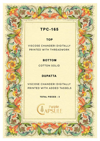 Tpc 165 Floral Motifs Varshaa Viscose Plazzo Style Suits Wholesale Price