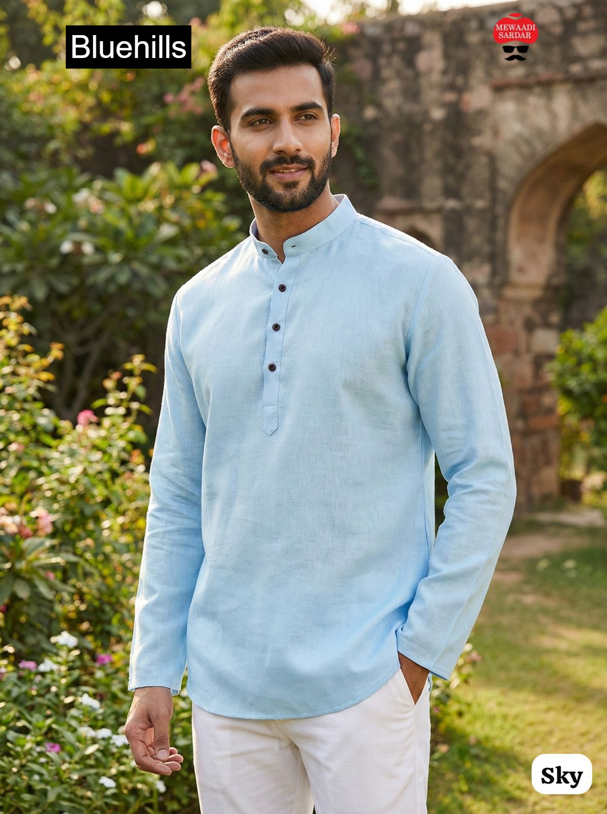 Tradition Short Bluehills Khadi Mens Kurta Exporter Gujarat
