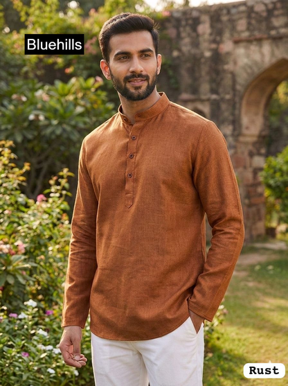 Tradition Short Bluehills Khadi Mens Kurta Exporter Gujarat
